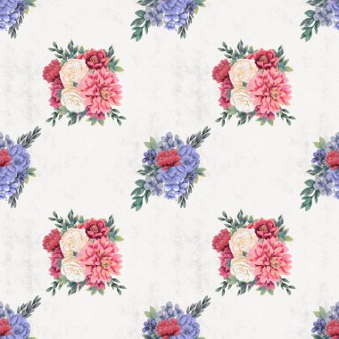 Çiçeksiz suluboya desen. El boyaması çiçekler, tebrik kartı şablonu veya ambalaj kağıdı