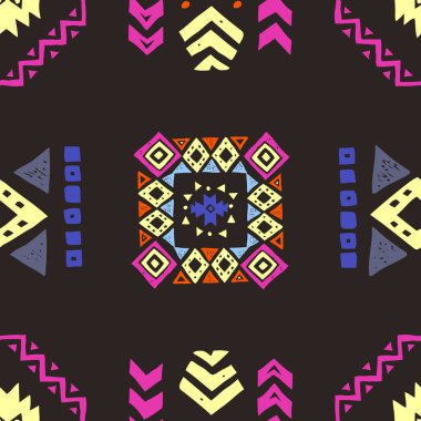 Kusursuz etnik şablon. Kabile vektörü soyut arkaplan