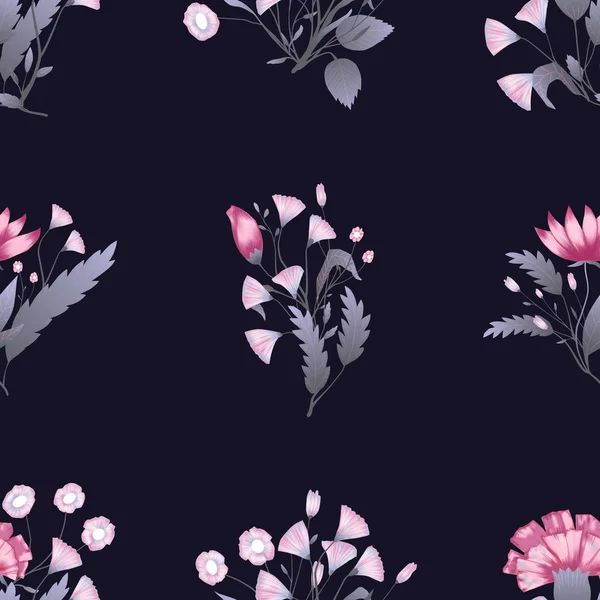 Patrón sin costuras Diseño floral vectorial con rosas. Impresión romántica de fondo — Vector de stock