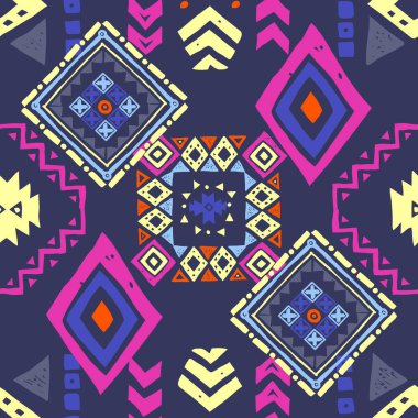 Kusursuz etnik şablon. Kabile vektörü soyut arkaplan