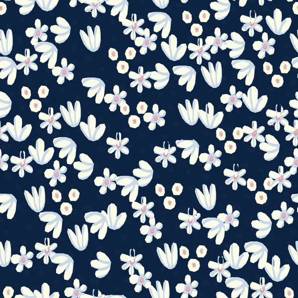 Padrão sem costura Vector design floral. Impressão de fundo romântico para tecidos e papéis de parede . — Vetor de Stock