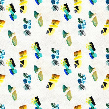 Elle çizilmiş boya darbeleriyle kusursuz desen..