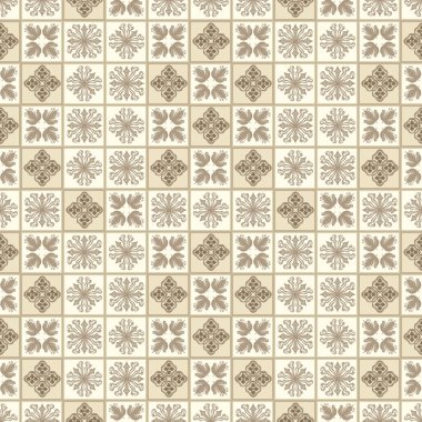 Vektör Seramik kiremit deseni, soyut mozaik, Dikişsiz süsleme