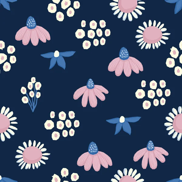 Seamless pattern Vector floral design. Romantic background print for fabrics and wallpapers. — Stock Vector
