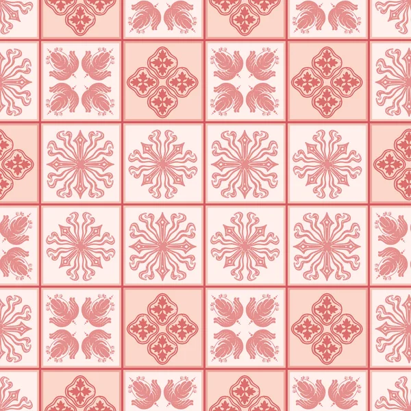 Modèle de carreaux de céramique vectorielle, mosaïque abstraite, ornement sans couture — Image vectorielle