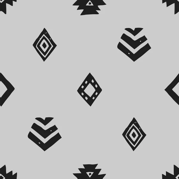 Seamless Ethnic pattern. Tribal vector abstract monochrome background — Stock Vector