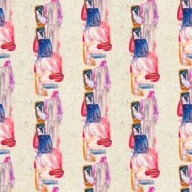 Elle çizilmiş boya darbeleriyle kusursuz desen..