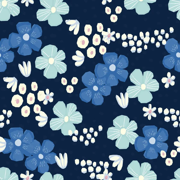 Padrão sem costura Vector design floral. Impressão de fundo romântico para tecidos e papéis de parede . —  Vetores de Stock