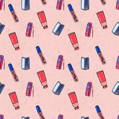 Kusursuz bir şablon uydur. El çizimi güzellik arka planı.