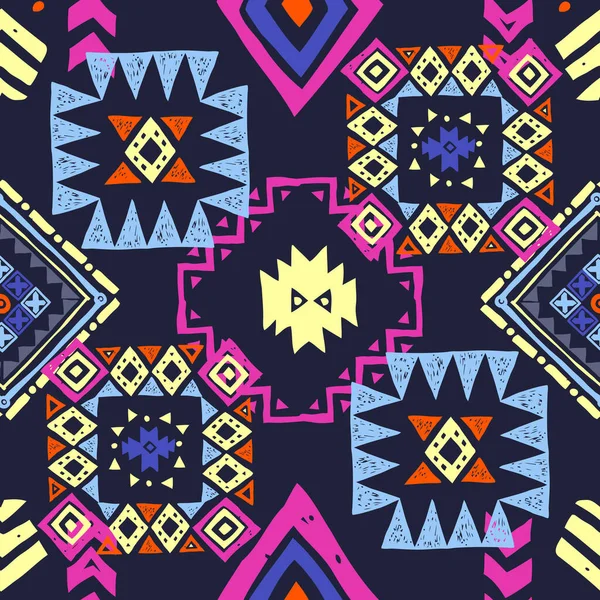 Sömlöst etniskt mönster. Tribal vektor abstrakt bakgrund — Stock vektor
