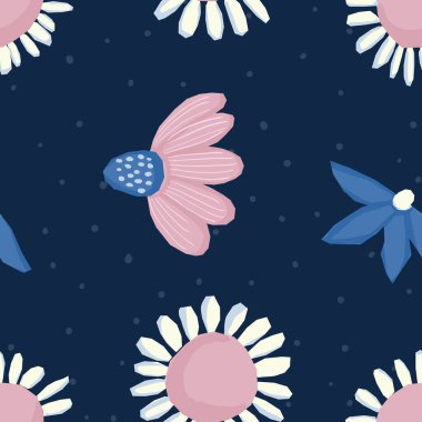 Dikişsiz desen vektör çiçek tasarımı. Kumaş ve duvar kağıtları için romantik arka plan baskısı.