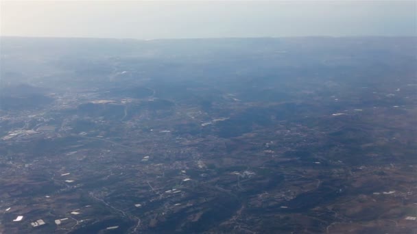 Vue Aérienne du Portugal. Vue depuis le hublot — Video