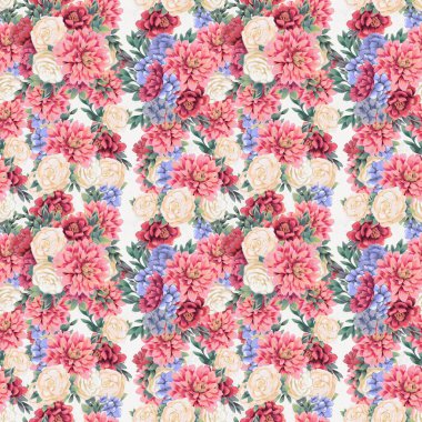 Çiçeksiz suluboya desen. El boyaması çiçekler, tebrik kartı şablonu veya ambalaj kağıdı