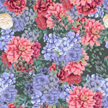 Çiçeksiz suluboya desen. El boyaması çiçekler, tebrik kartı şablonu veya ambalaj kağıdı