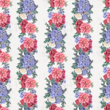 Çiçeksiz suluboya desen. El boyaması çiçekler, tebrik kartı şablonu veya ambalaj kağıdı