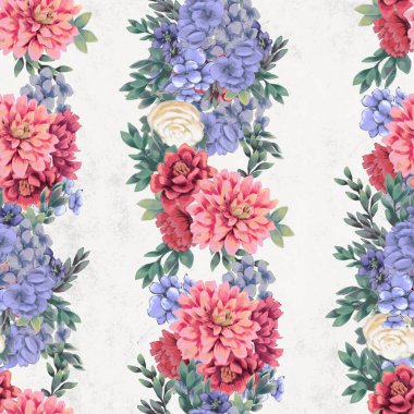 Çiçeksiz suluboya desen. El boyaması çiçekler, tebrik kartı şablonu veya ambalaj kağıdı