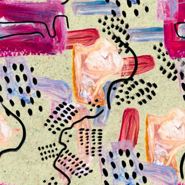 Elle çizilmiş boya darbeleriyle kusursuz desen..