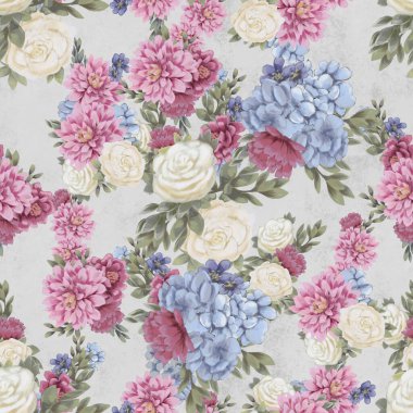 Çiçeksiz suluboya desen. El boyaması çiçekler, tebrik kartı şablonu veya ambalaj kağıdı