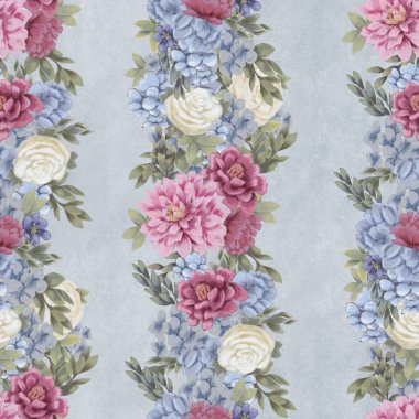 Çiçeksiz suluboya desen. El boyaması çiçekler, tebrik kartı şablonu veya ambalaj kağıdı