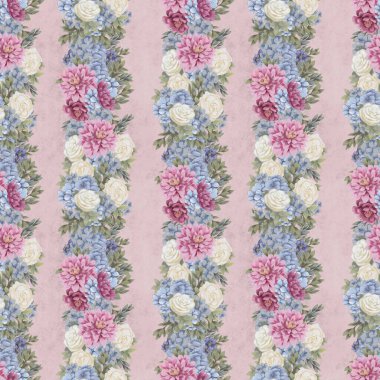 Çiçeksiz suluboya desen. El boyaması çiçekler, tebrik kartı şablonu veya ambalaj kağıdı