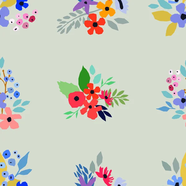 Seamless pattern. Vector floral design with wildflowers. Romantic background — Stock Vector