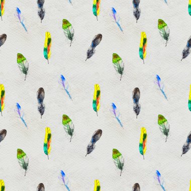 Suluboya tüyleri pürüzsüz desen. Elle boyanmış doku