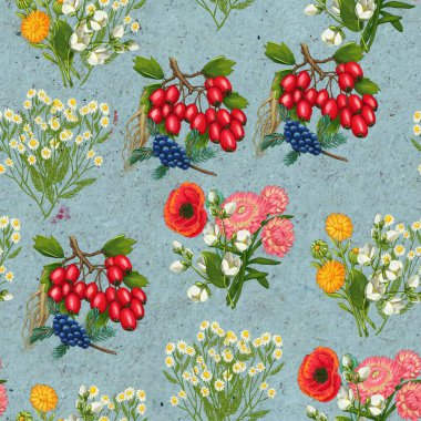 El yapımı şifalı bitkiler pürüzsüz. Şifalı bitkiler kağıt üzerine çizim yapıyor..