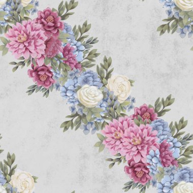 Çiçeksiz suluboya desen. El boyaması çiçekler, tebrik kartı şablonu veya ambalaj kağıdı