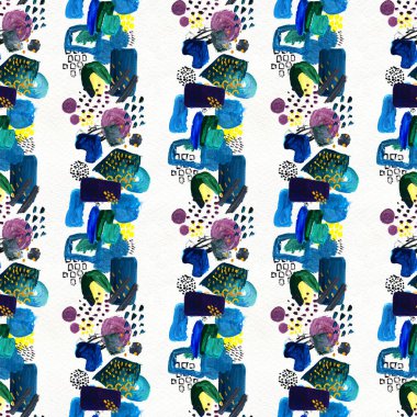 Elle çizilmiş boya darbeleriyle kusursuz desen..