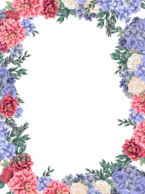 Tasarım için çiçek çerçevesi tarih kartlarını, davetiyeleri, posterleri ve doğum günü süslemelerini kaydet