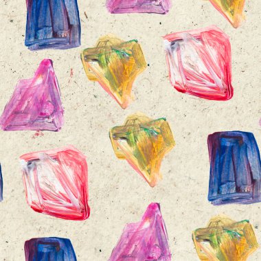 Elle çizilmiş boya darbeleriyle kusursuz desen..