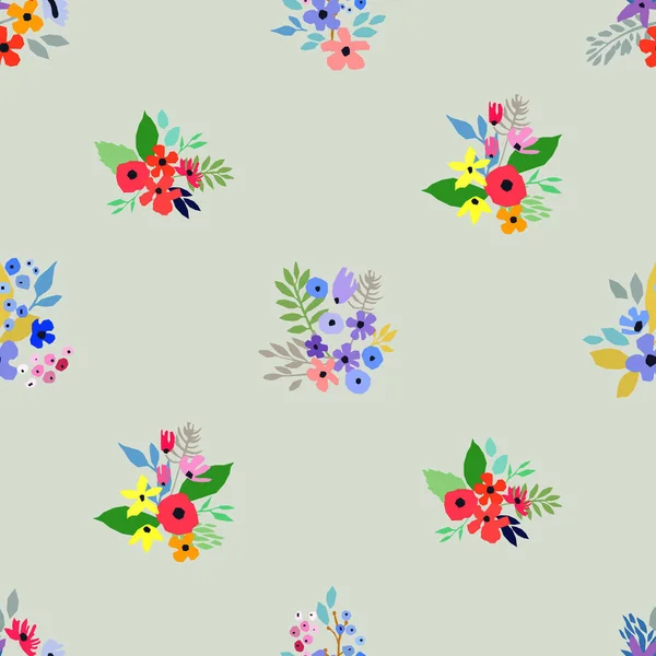 Patrón sin costuras. Diseño floral vectorial con flores silvestres. Fondo romántico — Vector de stock