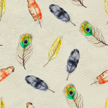 Suluboya tüyleri pürüzsüz desen. Elle boyanmış doku