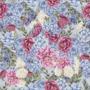 Çiçeksiz suluboya desen. El boyaması çiçekler, tebrik kartı şablonu veya ambalaj kağıdı