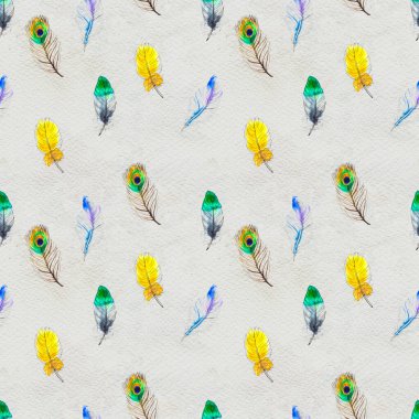 Suluboya tüyleri pürüzsüz desen. Elle boyanmış doku