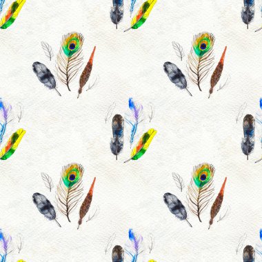 Suluboya tüyleri pürüzsüz desen. Elle boyanmış doku