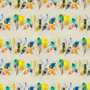 Suluboya tüyleri pürüzsüz desen. Elle boyanmış doku