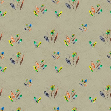 Suluboya tüyleri pürüzsüz desen. Elle boyanmış doku