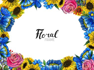 El çizimi Çiçek Kenarı