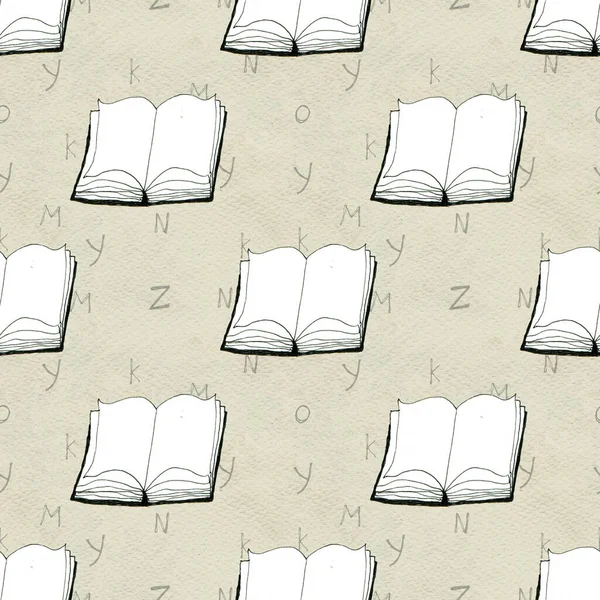 Seamless pattern with books — Stock Photo, Image