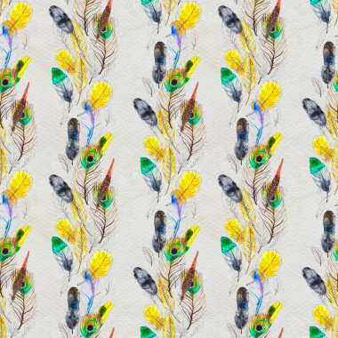 Suluboya tüyleri pürüzsüz desen. Elle boyanmış doku