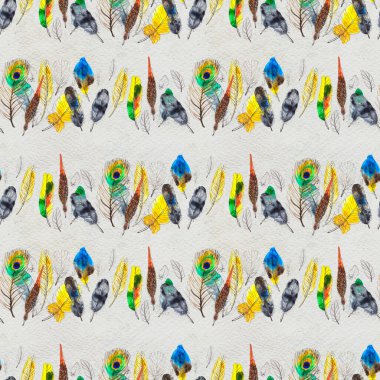 Suluboya tüyleri pürüzsüz desen. Elle boyanmış doku