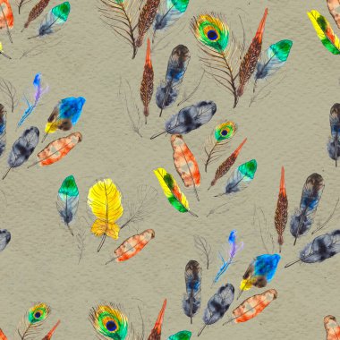 Suluboya tüyleri pürüzsüz desen. Elle boyanmış doku