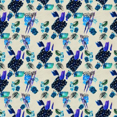 Elle çizilmiş boya darbeleriyle kusursuz desen..