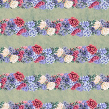 Çiçeksiz suluboya desen. El boyaması çiçekler, tebrik kartı şablonu veya ambalaj kağıdı