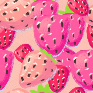 Kusursuz desenli olgun çilekli. Böğürtlen suluboya arkaplanlı el çizimi