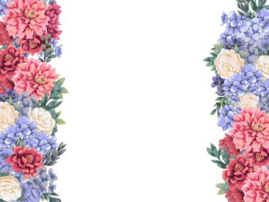 Tasarım için çiçek sınırı Tarih kartlarını, davetiyeleri, posterleri kaydet