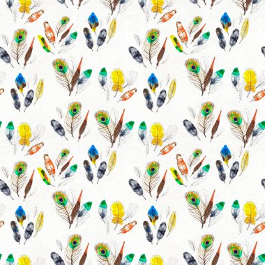 Suluboya tüyleri pürüzsüz desen. Elle boyanmış doku