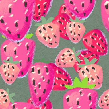 Kusursuz desenli olgun çilekli. Böğürtlen suluboya arkaplanlı el çizimi