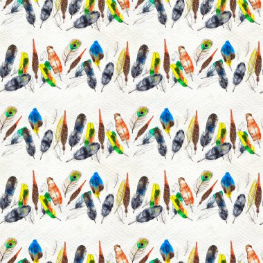 Suluboya tüyleri pürüzsüz desen. Elle boyanmış doku